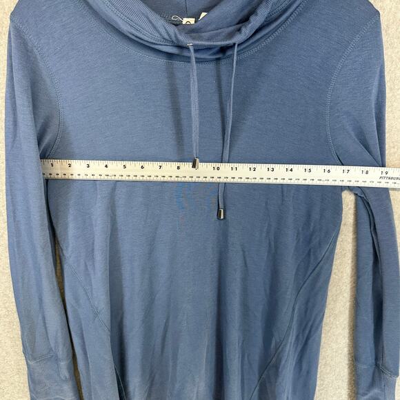 Cable & Gauge Sweater Medium Blue Viscose Blend Cowl Neck Long Sleeve Pullover - Picture 11 of 16